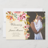 Blumenankündigung im Sommergarten Foto-Karte Einladung (Vorderseite)