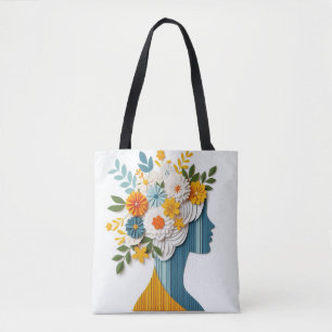 Blumenanweisung im Papierschnitt-Stil Tasche