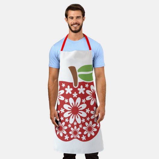 Blumenapfel Schürze (Getragen)