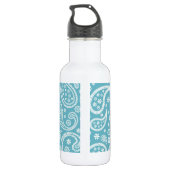 Blumenaqua-blaues Paisley-Muster u. gelbes Edelstahlflasche (Rückseite)