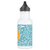 Blumenaqua-blaues Paisley-Muster u. gelbes Edelstahlflasche (Rechts)