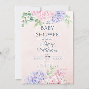 Blumenaquarell-Baby-Shower-Einladung Einladung