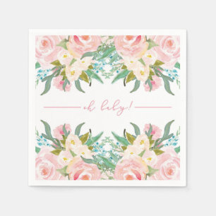 BlumenAquarell-Babyparty-Cocktail-Serviette Serviette