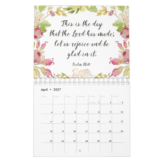 BlumenAquarell-Bibel-Vers-Kalender Kalender (Apr 2027)