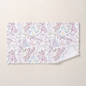 BlumenAquarell-Einhorn-Muster Badhandtuch Set (Handtuch)