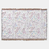 BlumenAquarell-Einhorn-Muster Decke (Vorderseite)