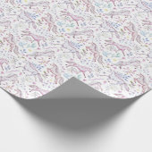 BlumenAquarell-Einhorn-Muster Geschenkpapier (Ecke)