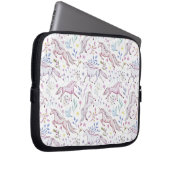 BlumenAquarell-Einhorn-Muster Laptopschutzhülle (Vorne Rechts)