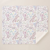 BlumenAquarell-Einhorn-Muster Sherpadecke (Vorderseite (Horizontal))