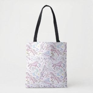 BlumenAquarell-Einhorn-Muster Tasche