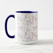 BlumenAquarell-Einhorn-Muster Tasse (Links)