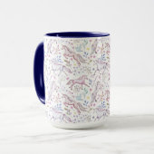 BlumenAquarell-Einhorn-Muster Tasse (Vorderseite Links)