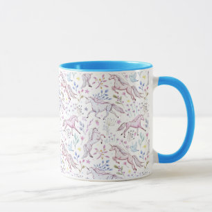 BlumenAquarell-Einhorn-Muster Tasse