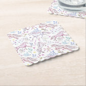 BlumenAquarell-Einhorn-Muster Untersetzer (angewinkelt)