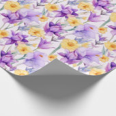 Blumenaquarell - Gelb und Lila - Affodien Geschenkpapier (Ecke)