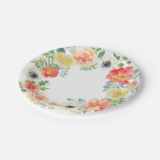BlumenAquarell-Grenze Pappteller