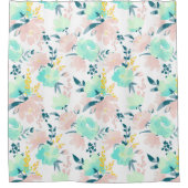 BlumenAquarell-Muster Duschvorhang (Vorderseite)