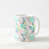 BlumenAquarell-Muster Kaffeetasse (VorderseiteRechts)