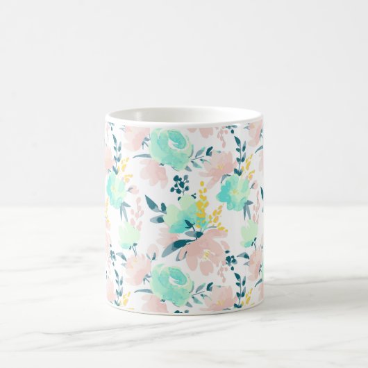 BlumenAquarell-Muster Kaffeetasse (Mittel)