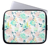BlumenAquarell-Muster Laptopschutzhülle (Vorderseite)