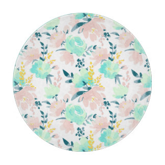 BlumenAquarell-Muster Schneidebrett