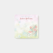 BlumenAquarell-Name Post-it Klebezettel (Vorderseite)