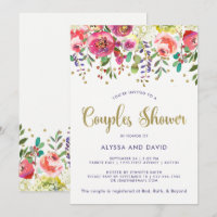 BlumenAquarell-Paar-Dusche des gold| moderne