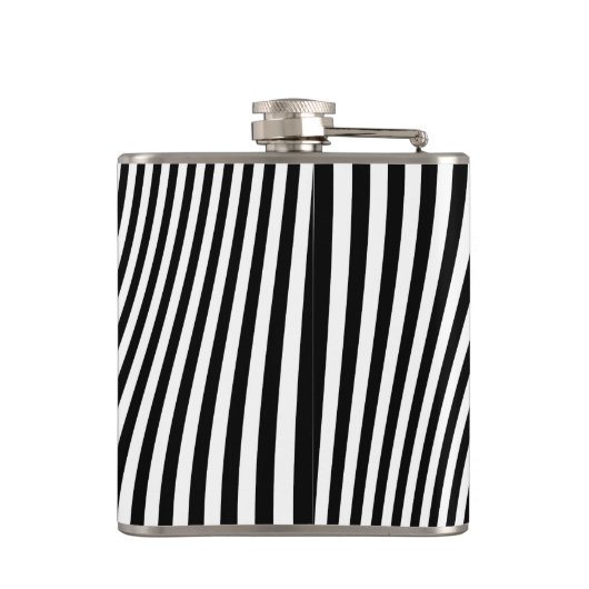 BlumenAquarell-Schädel mit Streifen Flachmann (Rückseite)