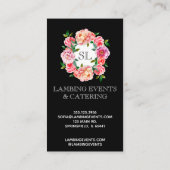 BlumenAquarell-Schädel mit Streifen Visitenkarte (Rückseite)