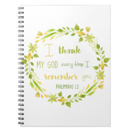 Blumenaquarellon christliche Bibel Notizblock