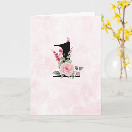 Blumenarbeit 1 - Jahrestag Karte (Gelbe Blume)