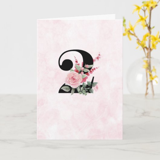 Blumenarbeit 2 - Jahrestag Karte (Gelbe Blume)