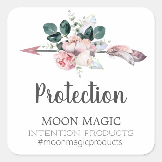 Blumenarmaufkleber Kristallkerzen Quadratischer Aufkleber (Vorderseite)