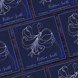 Blumenarrangements für Navy & White Lilien Florist Quadratische Visitenkarte