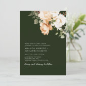 Blumenarrangements für Wasserfarben Grüne Hochzeit Einladung (Stehend Vorderseite)