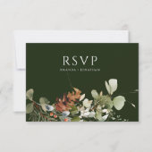 Blumenarrangements für Wasserfarben Grüne Hochzeit RSVP Karte (Vorderseite)