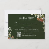 Blumenarrangements für Wasserfarben Grüne Hochzeit RSVP Karte (Rückseite)