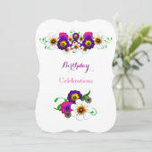 Blumenarrangements Geburtstagsparty Einladung (Stehend Vorderseite)