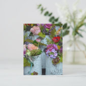 Blumenarrangements im Frühling Postkarte (Stehend Vorderseite)
