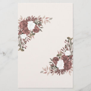 Blumenarrangements in Rosa und Mauve Briefpapier