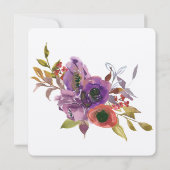 Blumenarrangements Wasserfarbe Einladung (Rückseite)