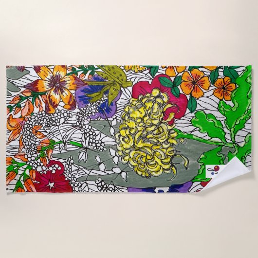 Blumenarrangier-Strandtuch Strandtuch (Vorderseite)