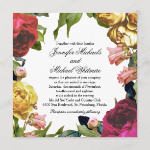 Blumenartistienhochzeit Einladung