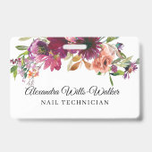 Blumenärztliche Wildblumen Nageltechniker Ausweis (Rückseite)