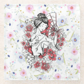 Blumenasier Glasuntersetzer (Vorderseite)