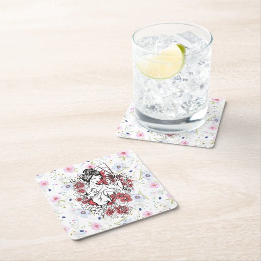 Blumenasier Rechteckiger Pappuntersetzer (Vor Ort)