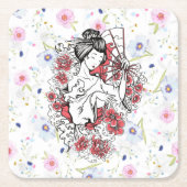 Blumenasier Rechteckiger Pappuntersetzer (Vorderseite)