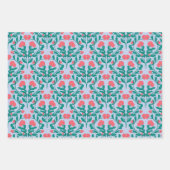 Blumenast-Wrapingpapier Flachblatt-Set aus 3 Geschenkpapier Set (Vorderseite 3)