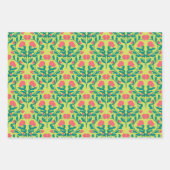 Blumenast-Wrapingpapier Flachblatt-Set aus 3 Geschenkpapier Set (Vorderseite 2)