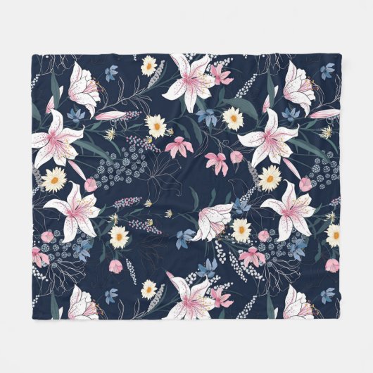 Blumenästhesie Fleecedecke (Vorderseite (Horizontal))